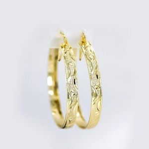 Plated Gold 6mm Hoop Earrings